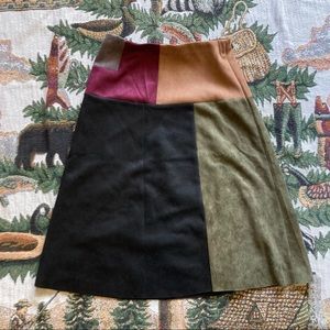 Velvety multicolor patchwork skirt NWT